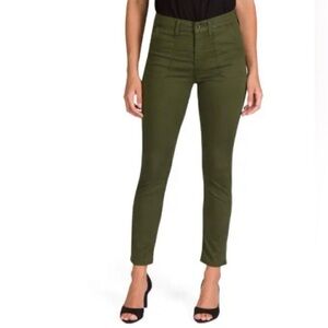 Jen7 7 For all Mankind Jeans size 6 Military‎ Sateen Ankle Skinny Army Green